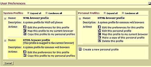 Pagina Manage Profile [advanced]